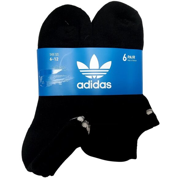 Adidas Mens Black  Comfortable And Durable No-Show Socks 6 Pack Size 6-12 - Picture 1 of 2